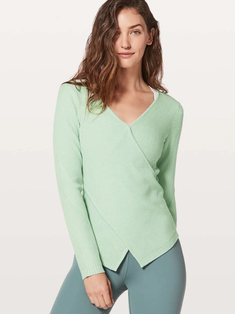 Lululemon Wrap It Back Reversible Sweater Sea Breeze Size 10